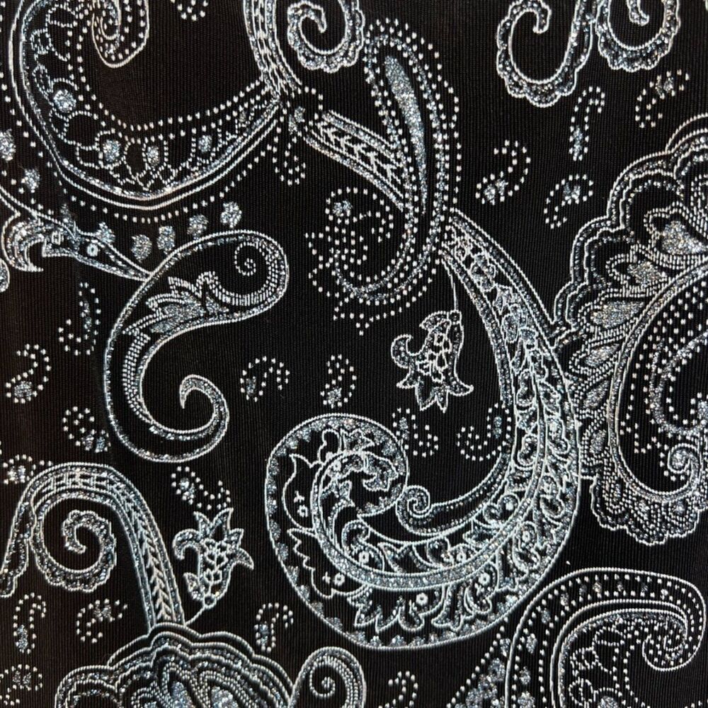 Alex Evenings 2 PC SET Blazer & Tank Sparkly Paisley Metallic Dressy Cocktail MD - Picture 9 of 13